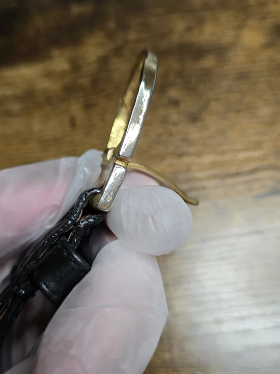 Dior Black Leather Men's Belt with Gold Buckle - Picture 14 of 16